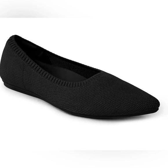 BNIB Arromic Black Pointed Toe Ballet Flats (Sz 10) - Picture 2 of 4